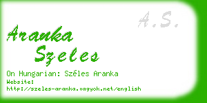 aranka szeles business card